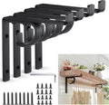 hicarer 4 pcs single shelf brackets with curtain, main product view