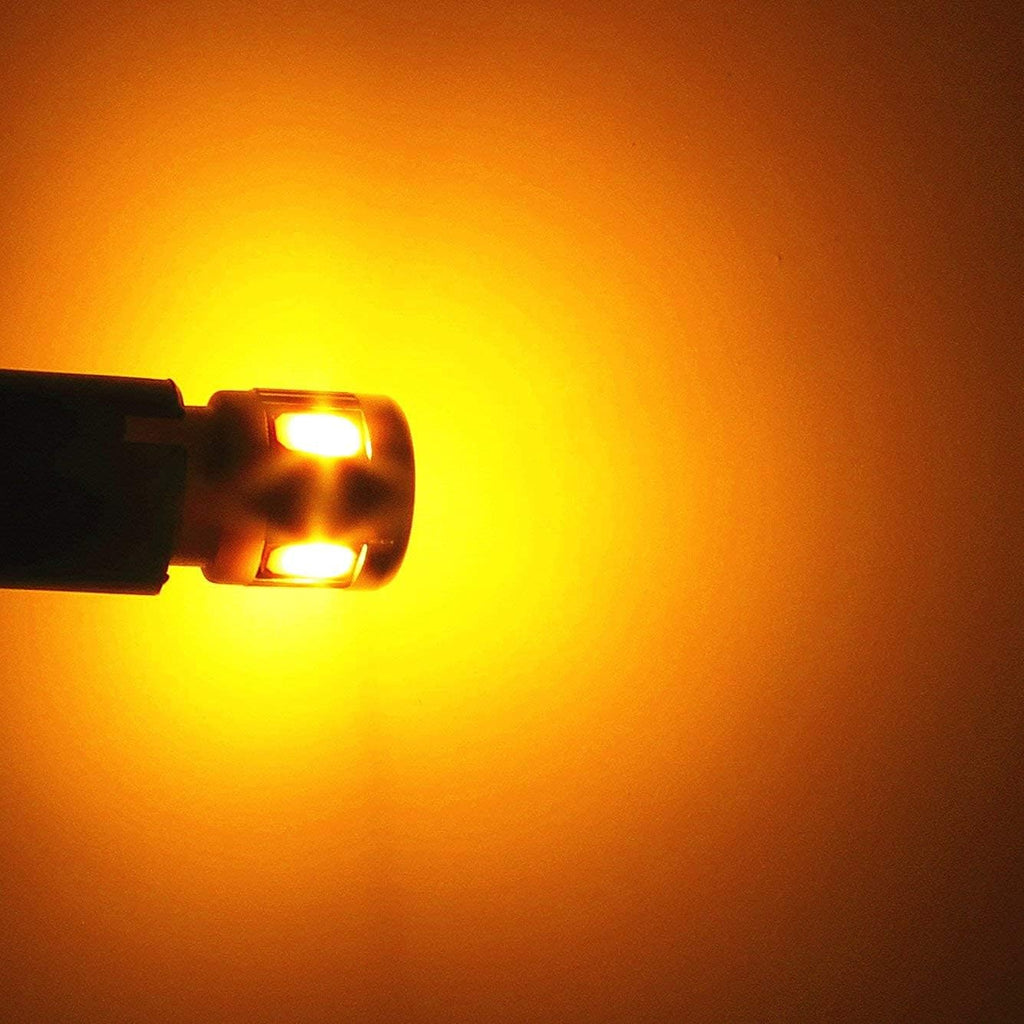 Alla Lighting 4pcs 168 194 LED Bulb, Amber Yellow Super Bright T10 Wedge Marker, Interior Map, Dome, Trunk Lights 194NA 175 168 2825 W5W 5630-SMD Upgrade