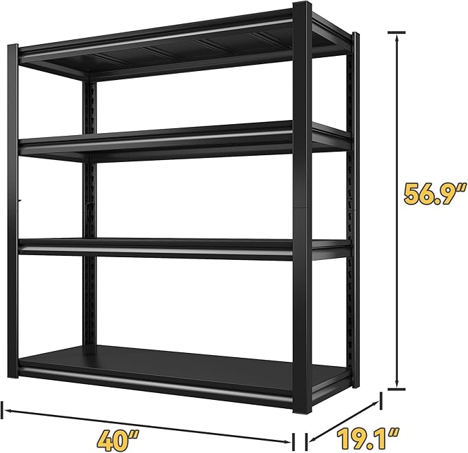 Raybee 40" W Garage Shelving Heavy Duty Storage Shelves 56.9" H Metal Shelving - Image 3