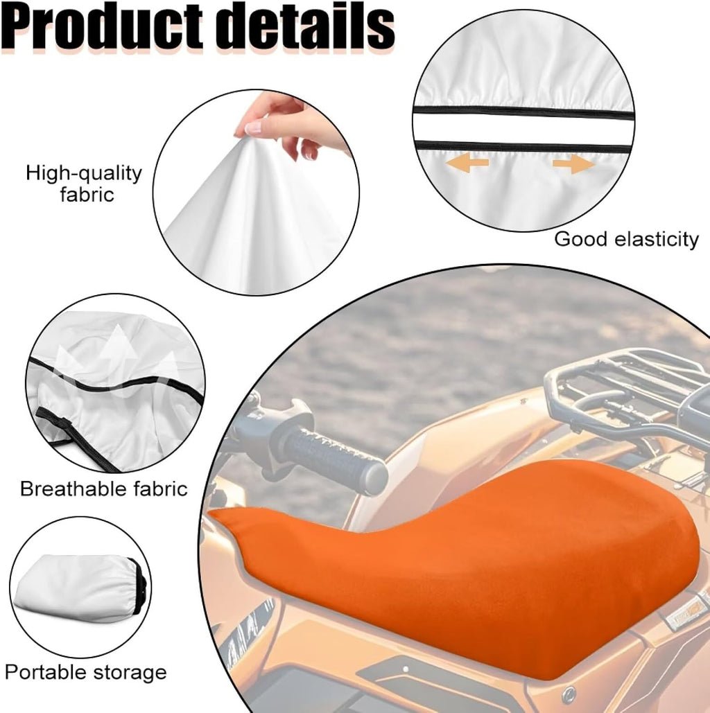ELEQIN ATV Seat Cover Four Wheeler Accessories Orange Pad Protector Breathable Waterproof ATV Back Seat Cover Fit for Sportsman Rancher Foreman Scrambler Kodiak Polaris Scrambler