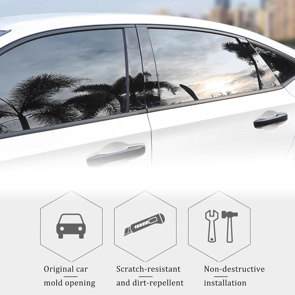 Automobile Door Window Pillar Post Trim B Pillar Molding Trim Fit for Jeep Cherokee 2014-2022 6Pcs