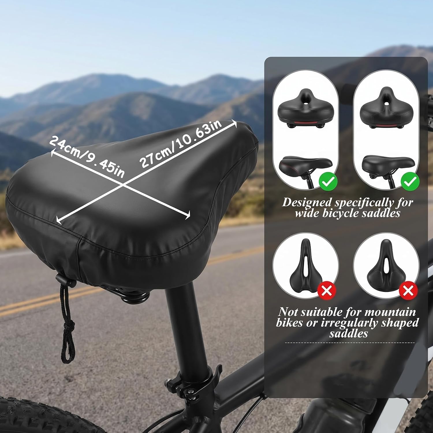 2 Pack Bike Seat Cover, Bicycle Saddle Cover | Heavy Duty Rain Covers for Indoor and Outdoor Cycling, Bicycle Seat Cover, Sun Dust Snow Protection