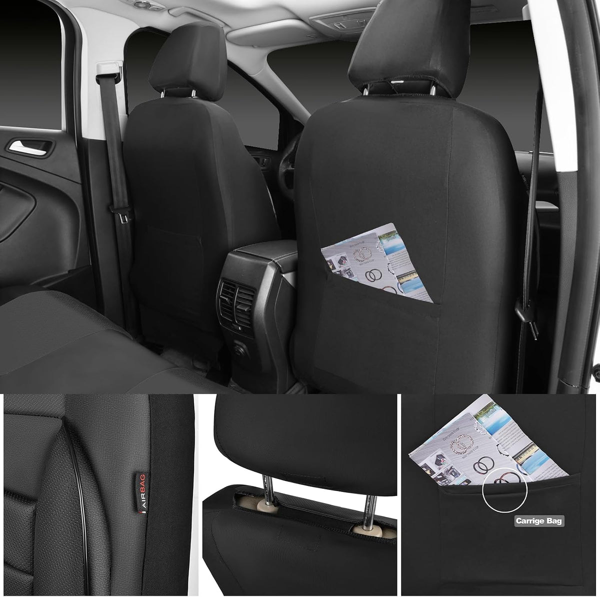 car pass leather seat covers full set universal, package contents