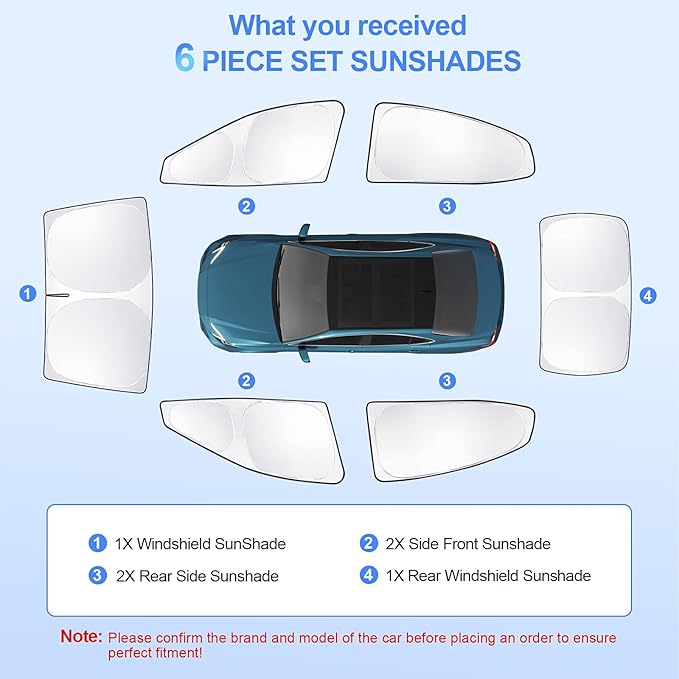 8pcs Car Window Shades for Toyota Camry 2025 Accessories, Windshield Side Rear - Image 7
