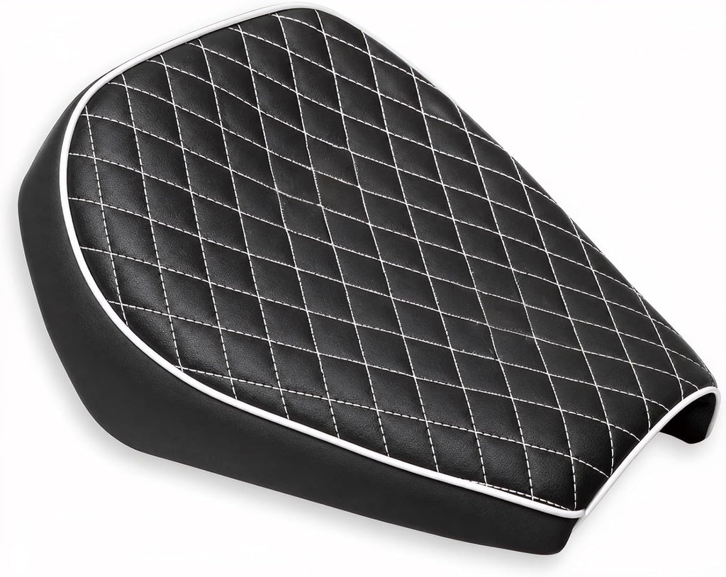 JMCHstore Mini Bike Seat Cover 15'' Diamond Stitch Retro for Baja Warrior WR65, Mini Baja, Baja Heat, Baja Carbon 6.5 196cc HT65 MB165 Trail Bike Cushion Replacement Parts (White)