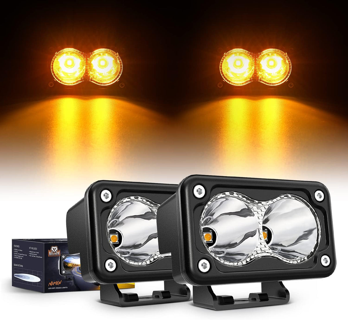 nilight 3inch amber led light pods 2pcs 10w, main product view