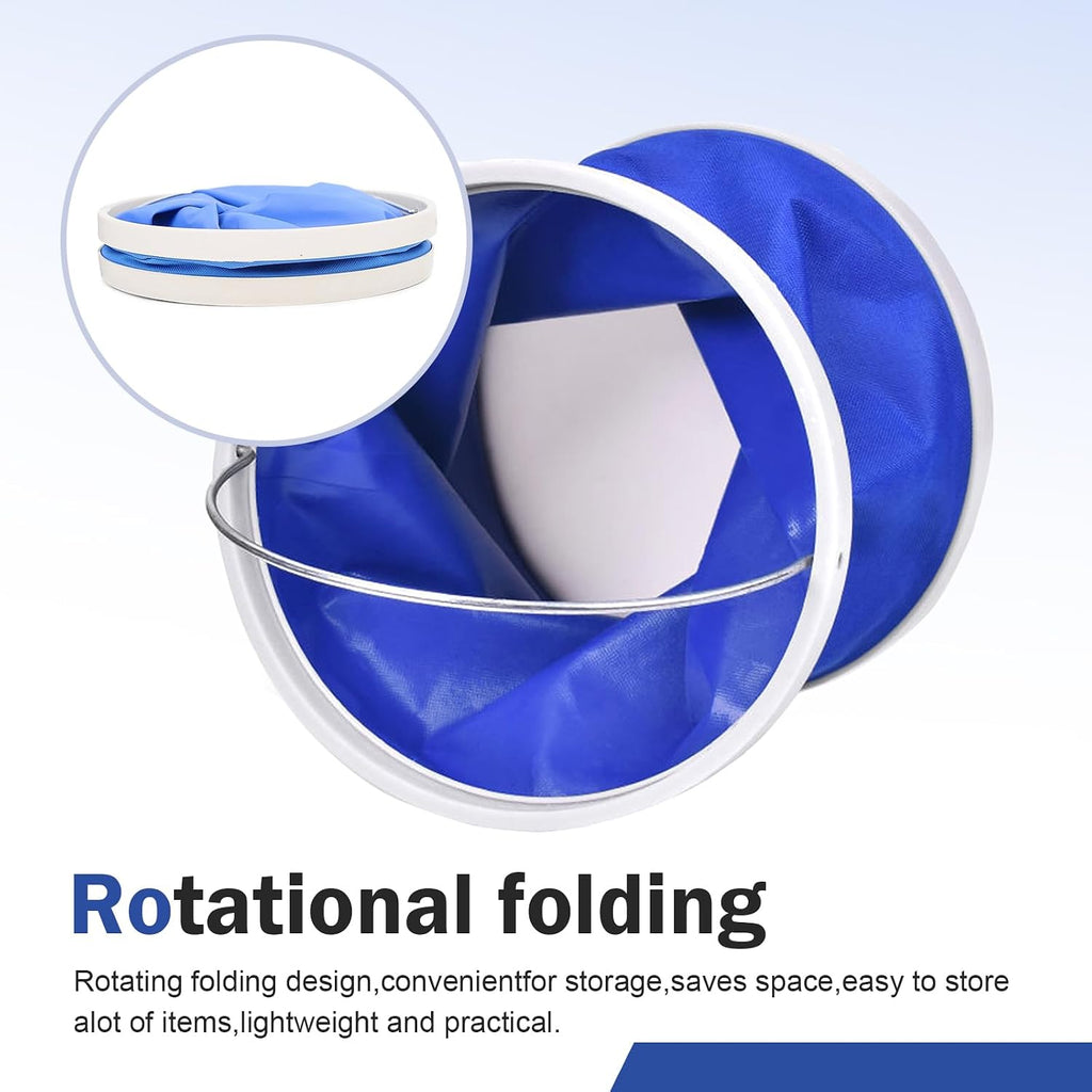 Car Collapsible Water Bucket, Vehicle Portable Water Container, Waterproof Fabric Pop Up Bucket for Car Washing, Camping & Emergency Water Storage (9L)