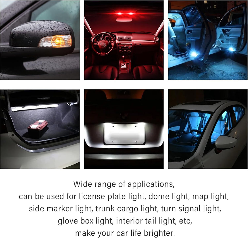 Stacool 10PCS T10 Interior Car Lights,12V Super Bright T10 LED Bulb for Map Lights,Reading Lights,License Plate Lights,Universal 5630 8SMD Car LED Lights Car Accessories for Most Cars (White)