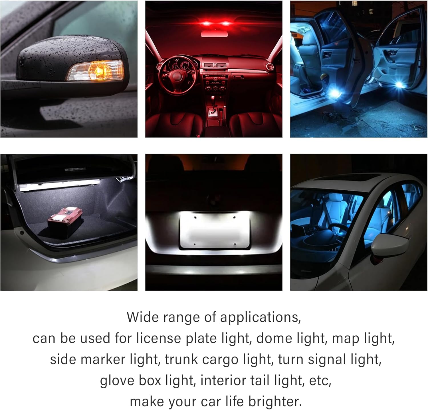 Stacool 10PCS T10 Interior Car Lights,12V Super Bright T10 LED Bulb for Map Lights,Reading Lights,License Plate Lights,Universal 5630 8SMD Car LED Lights Car Accessories for Most Cars (White)