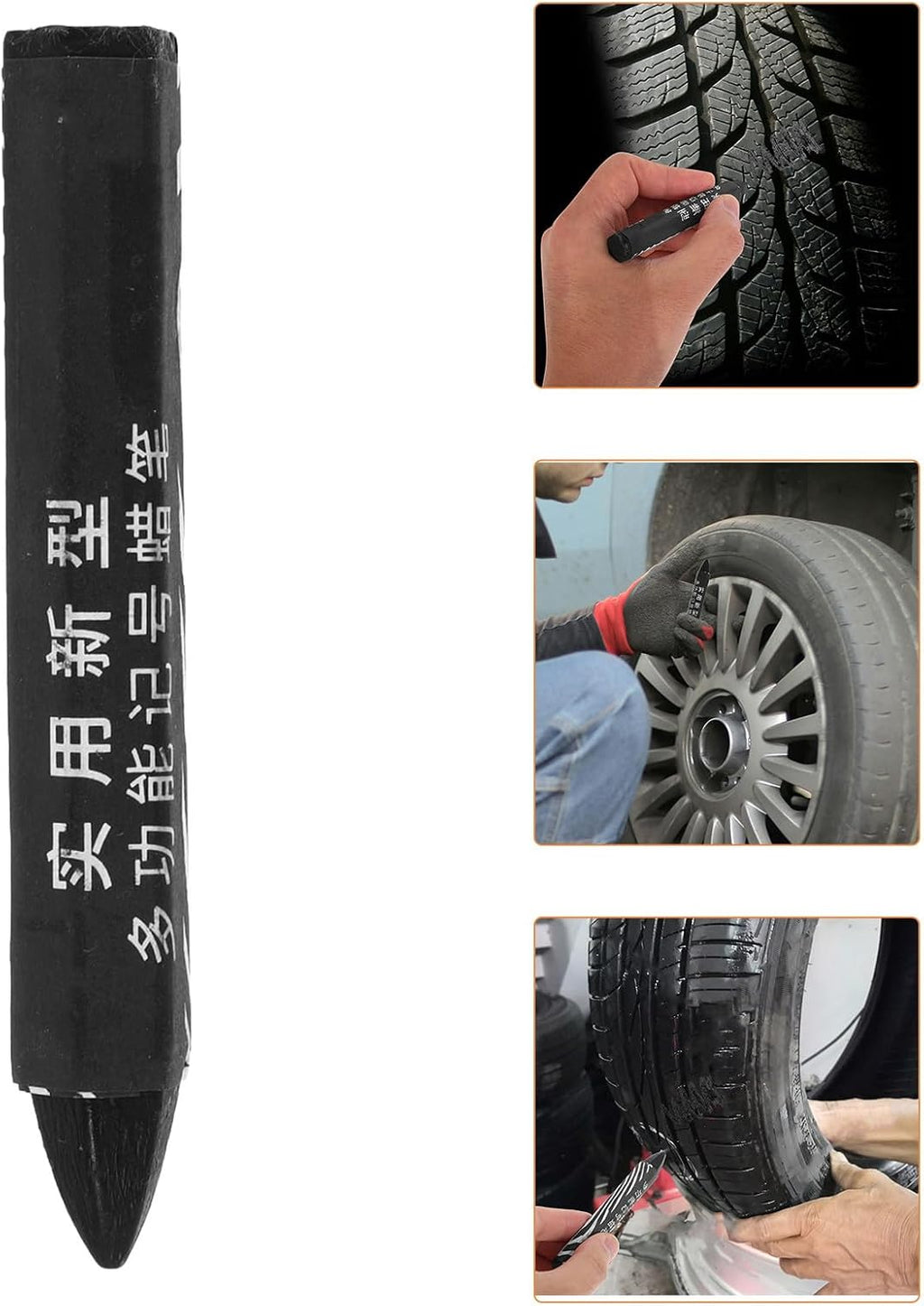 PRETYZOOM 6pcs Black Tire Marker Pens for Car Tire Repair Long-lasting Wax Material with Easy to Carry Design and Maintenance
