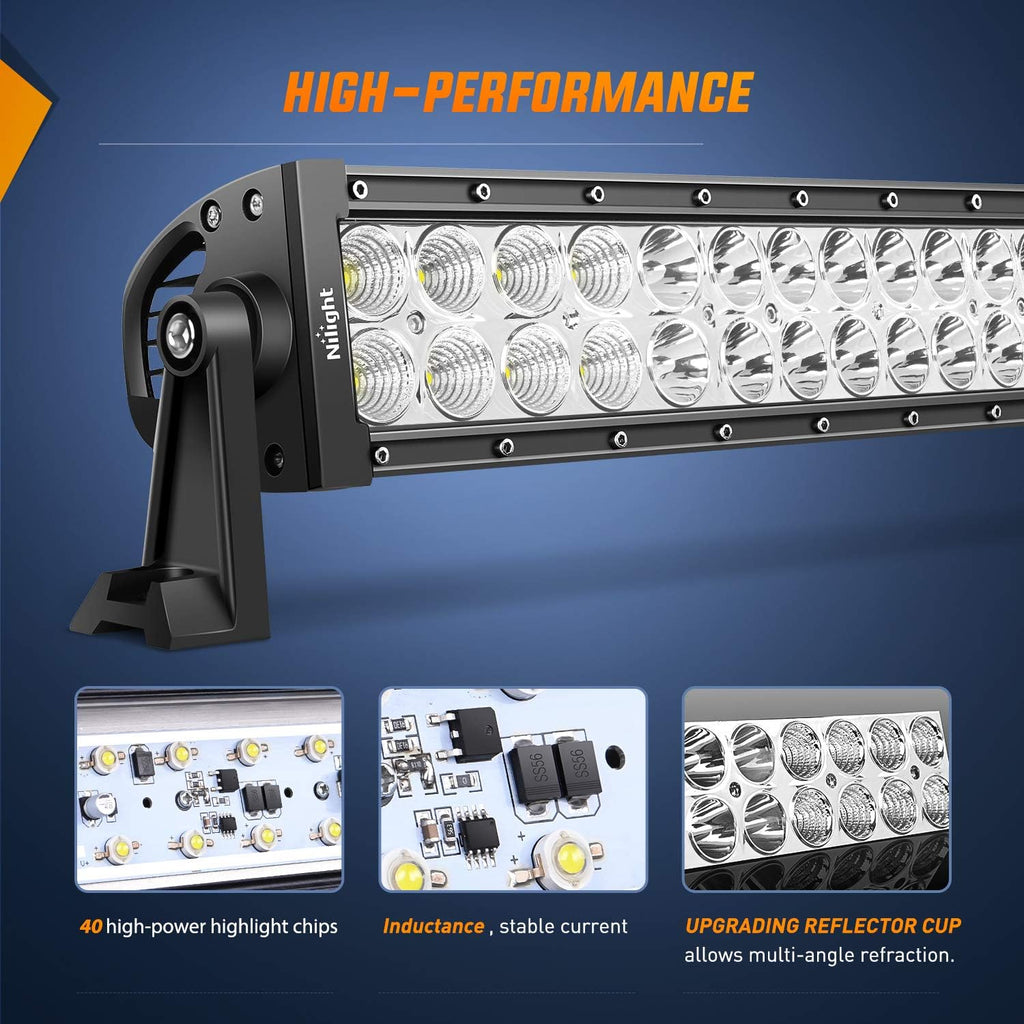 nilight - 70003c-a 22" 120w led light bar, close-up detail