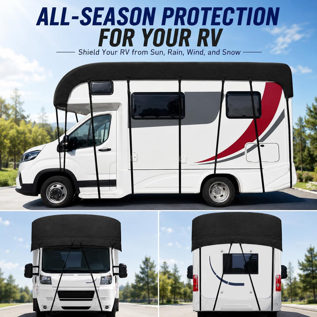 Camper Roof Cover for Fleetwood Bounder 33D 2013-2015, Class A Motorhome RV Roof Cover with Straps All-Season Water-Resistant Oxford Fabric Roof Protector