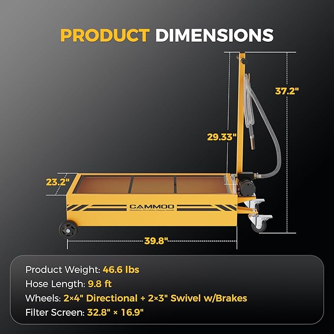 20 Gal Electric Oil Drain Pan, 110V High-Flow Pump, 9.8 FT Hose, 200 W Motor - Image 9