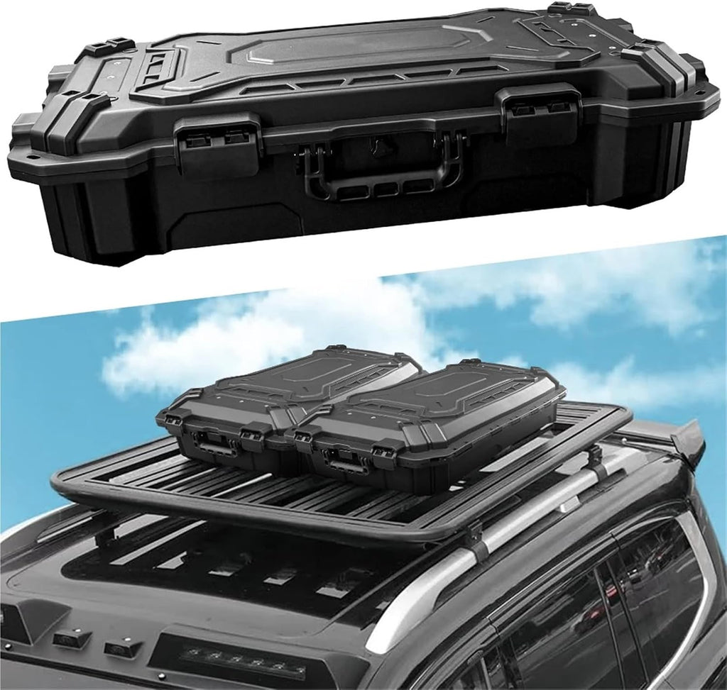 Universal Black 84L Rooftop Car Tent Box Roof Cargo Camping Tool Lockable Storage with Hard-Shell for Outdoor