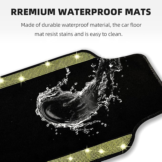 NBTEPEM Bling Car Floor Mats Full Set, Universal Fit Most Cars - Image 3