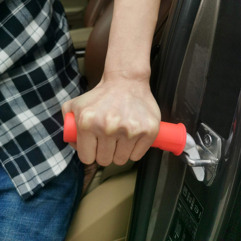 Valorcielo Auto Cane Portable Vehicle Support Handle, Car Door Assist Bar, Supports up to 300 Pounds, Car Door Handle for Elderly (1, Red)