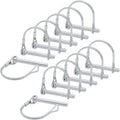 Bonsicoky 12 Pcs 1/4 x 1-3/4 Inch Wire Lock Pins, Heavy Duty Zinc Plated Pto Hitch Pin Arch Safety Coupler Pin Shaft Locking Pin for Farm Trailers Lawn Garden (6 x 45mm)