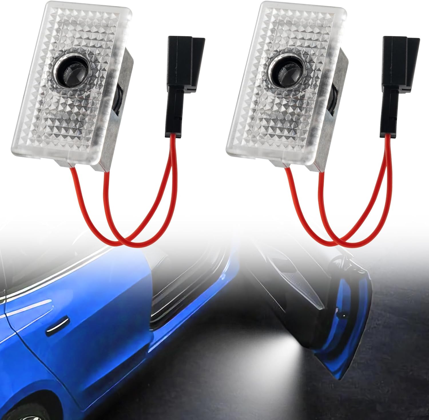 Avsty Puddle Lights for Tesla Model Y 3 X S, Upgraded No Fade Tesla Door Logo Lights (2 Pack)