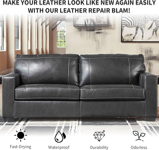 Dark Gray Leather Recoloring Balm, Leather Couch Scratch/Stain Remover - Image 7