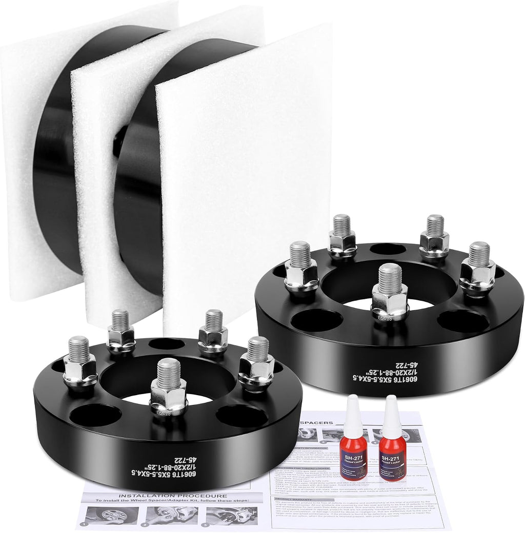 YIZBAP 5x5.5 to 5x4.5 Wheel Adapter, 1.25 inch 5x139.7mm to 5x114.3mm Wheel Adapters 87.1mm Hub Bore with 1/2-20 Thread Pitch