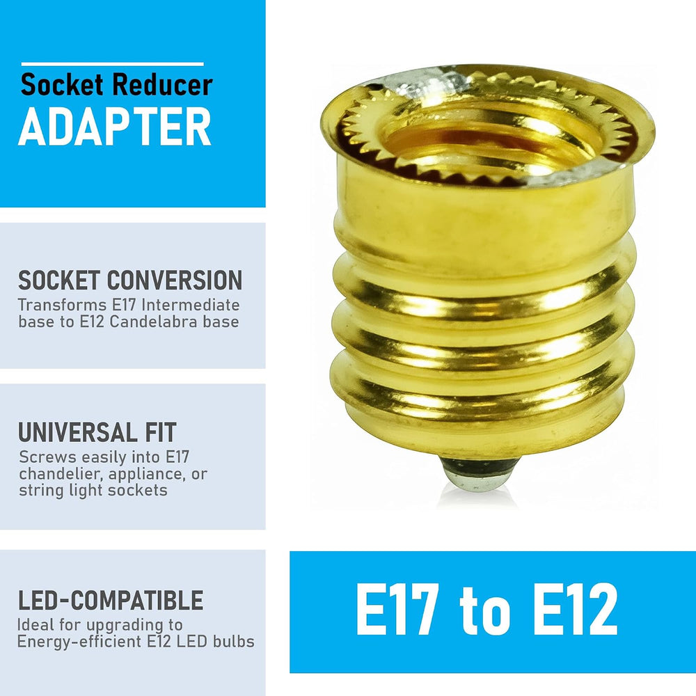 Intermediate Base (E17) to Candelabra Base (E12) Socket Reducer Adapter