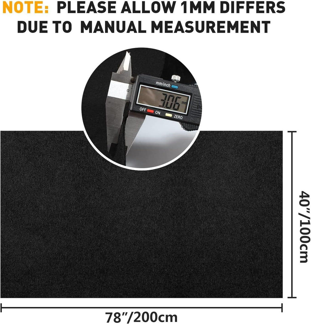 78"x40" Black Underfelt Carpet for Speaker,Sub Box Carpet, Auto,RV,Boat,Marine,Truck,Car Trunk Felt Liner Carpet