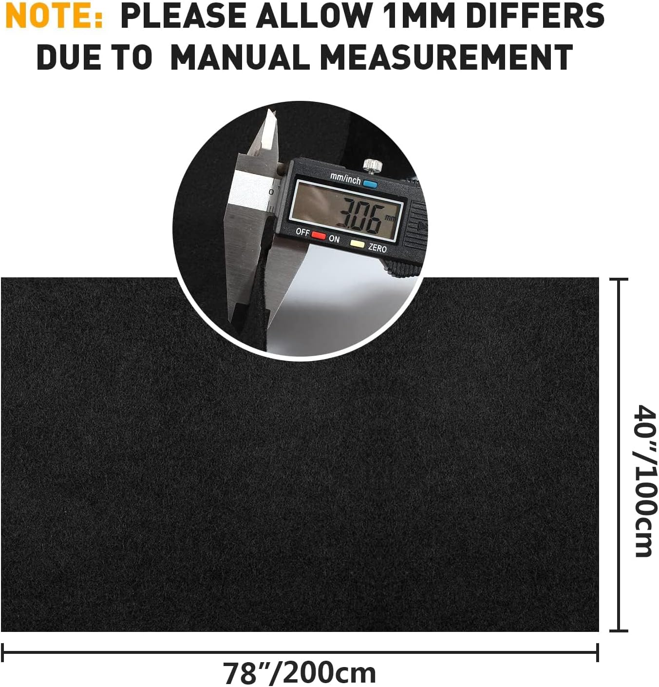 78"x40" Black Underfelt Carpet for Speaker,Sub Box Carpet, Auto,RV,Boat,Marine,Truck,Car Trunk Felt Liner Carpet