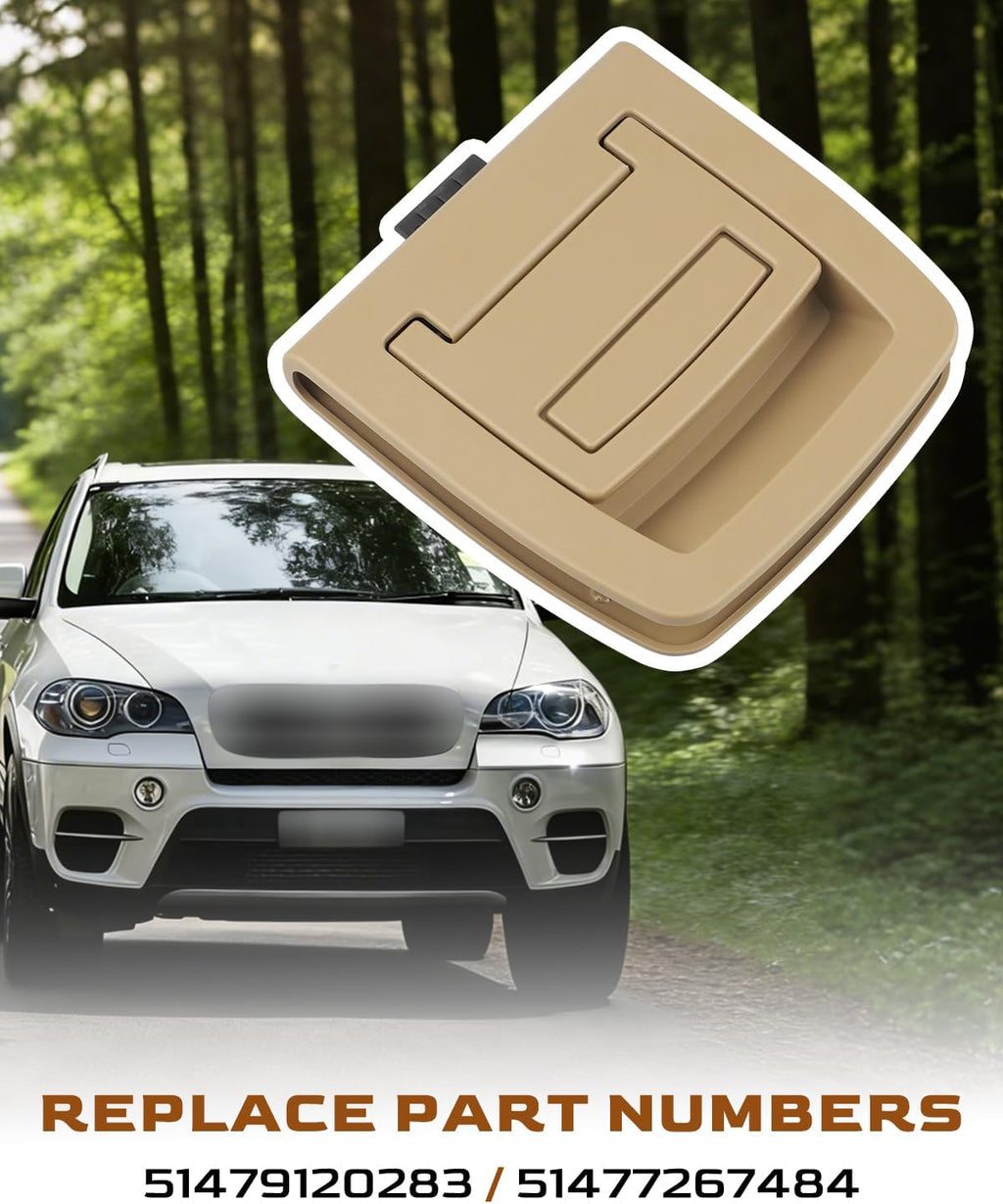 Rear Trunk Floor Mat Handle 51479120283 Fit for BMW X5 E70/F15 2006-2018 for X6 E71/F16 2007-2019 Repalcement Without Locking Function, Beige