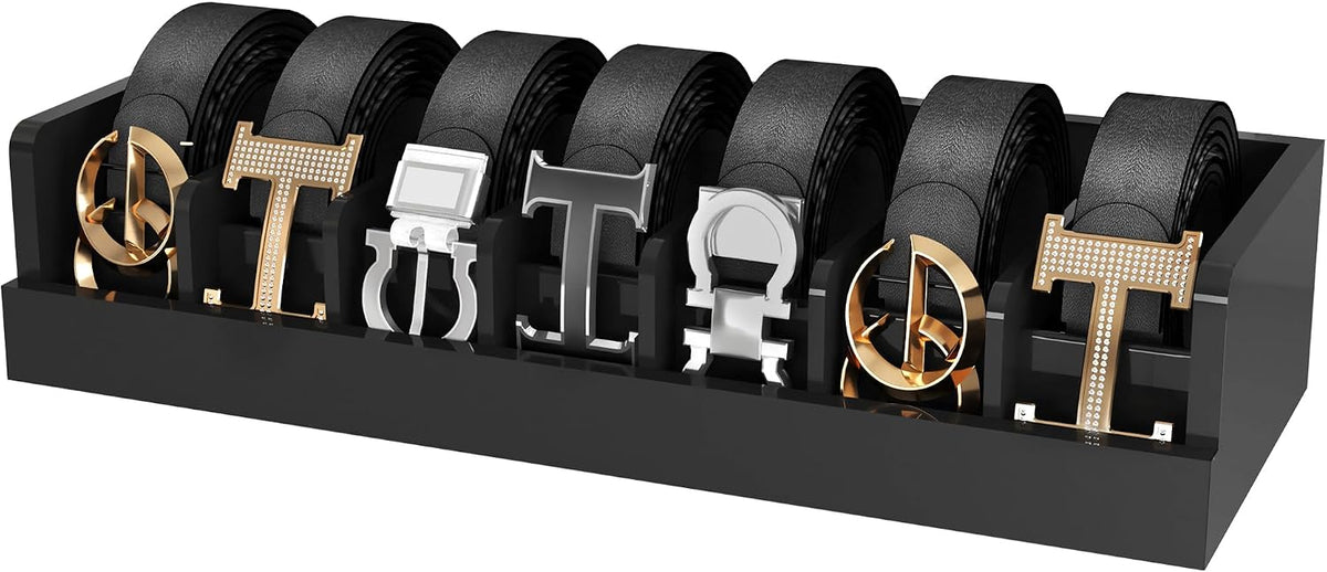 belt organizer for drawer - bamboo belt storage, main product view