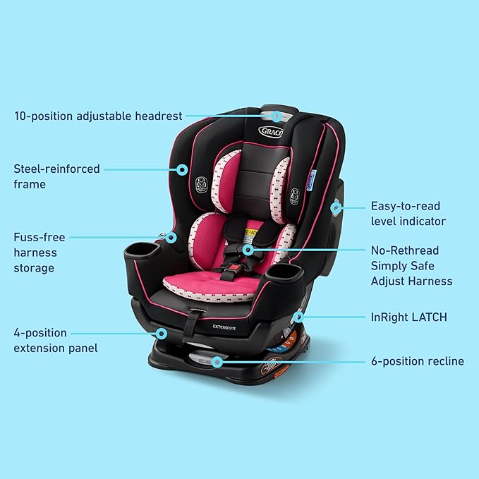 Graco Extend2Fit Convertible Baby Car Seat, Rear and Forward Facing, Adjustable