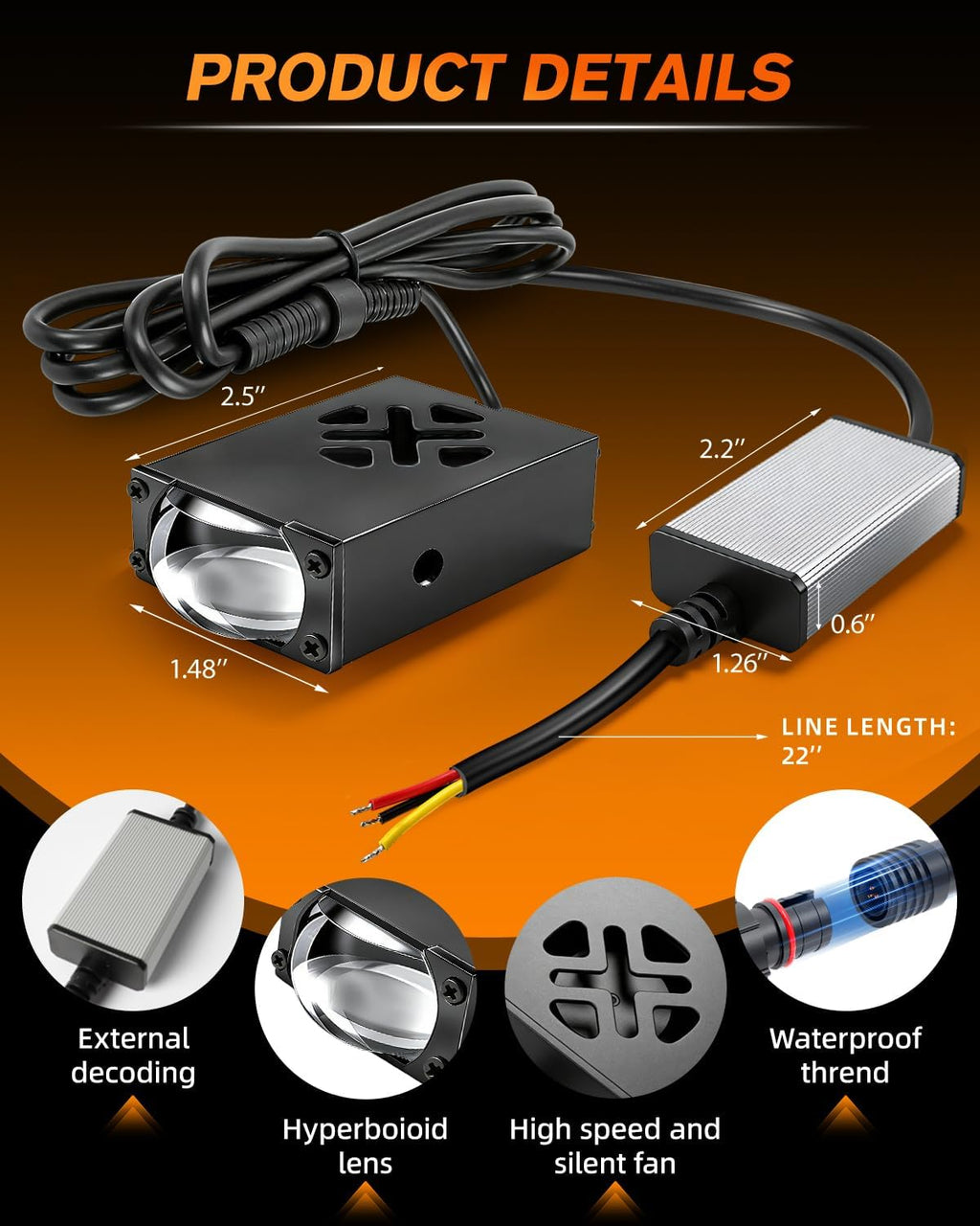 super slim led grille driving lights - 0.8, close-up detail