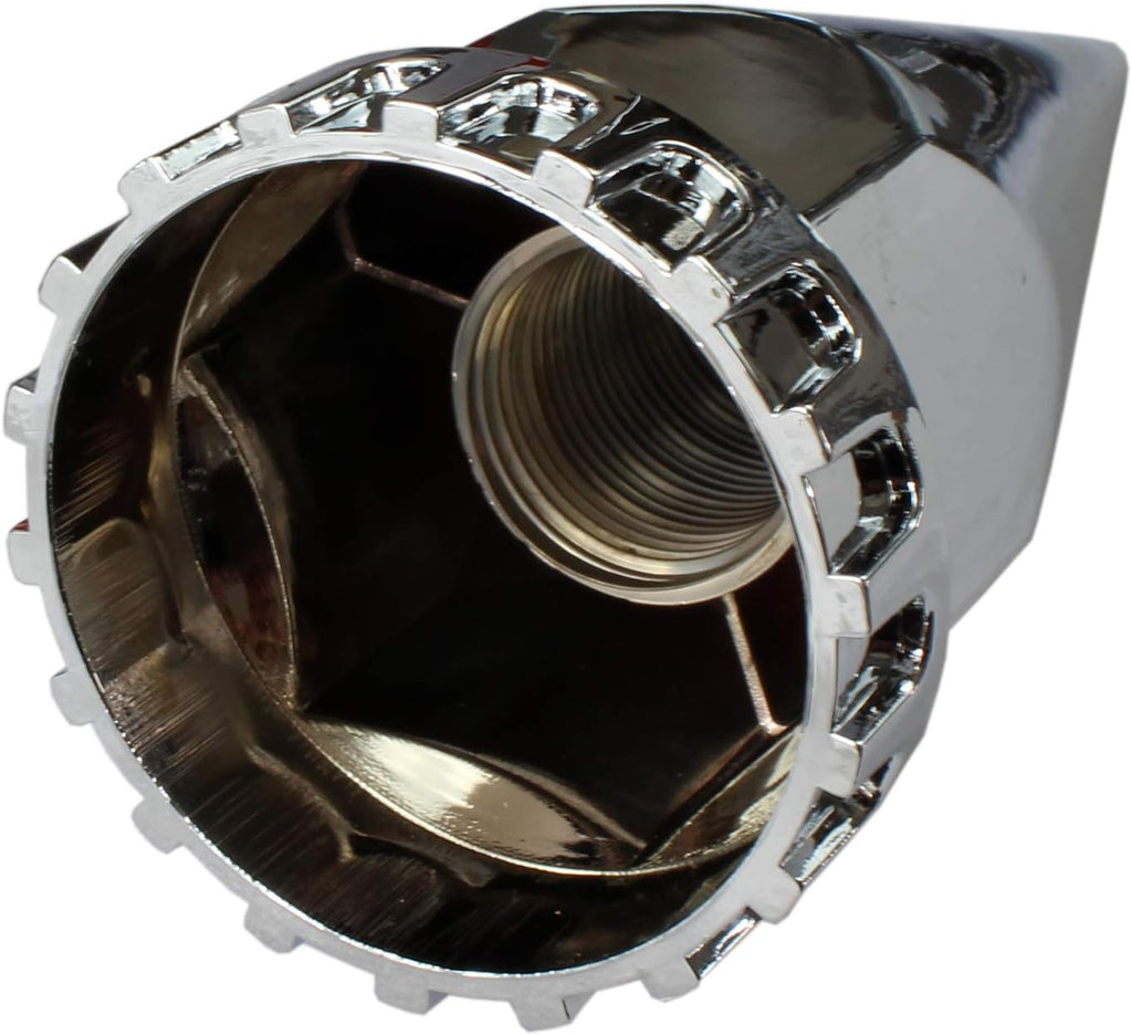 MRJLK Chrome ABS Complete Axle Cover Set with Hub Caps and 33mm Screw-On Spiked Lug Nut Covers for Semi Trucks (2 Front)