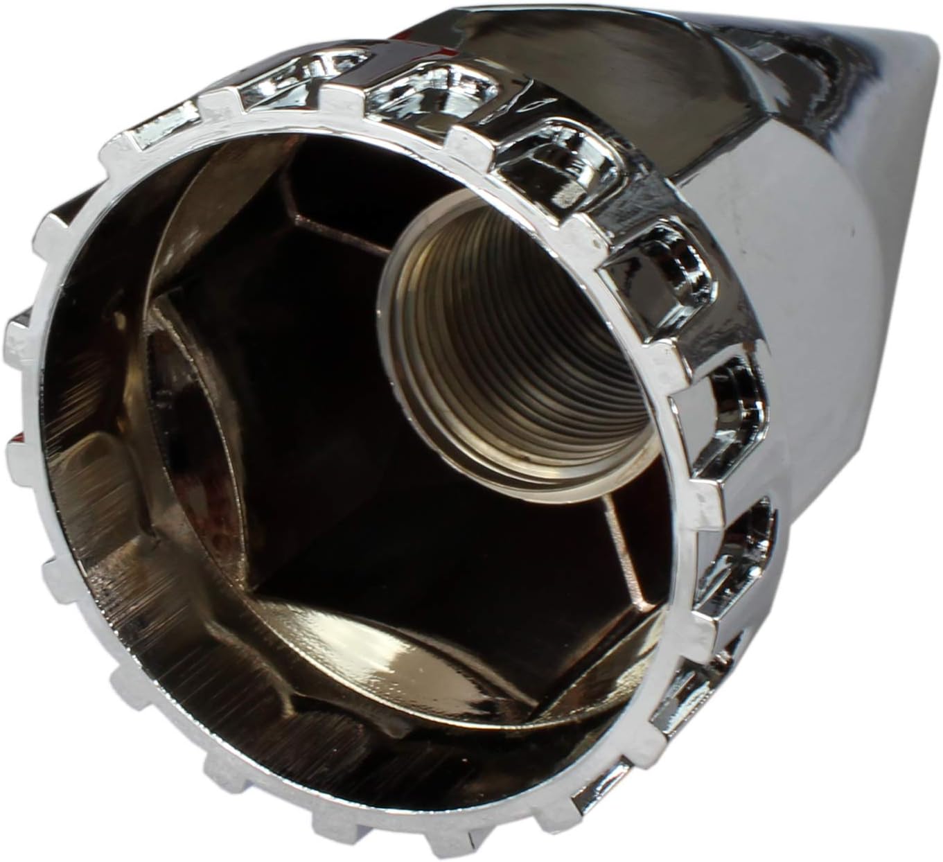 MRJLK Chrome ABS Complete Axle Cover Set with Hub Caps and 33mm Screw-On Spiked Lug Nut Covers for Semi Trucks (2 Front)