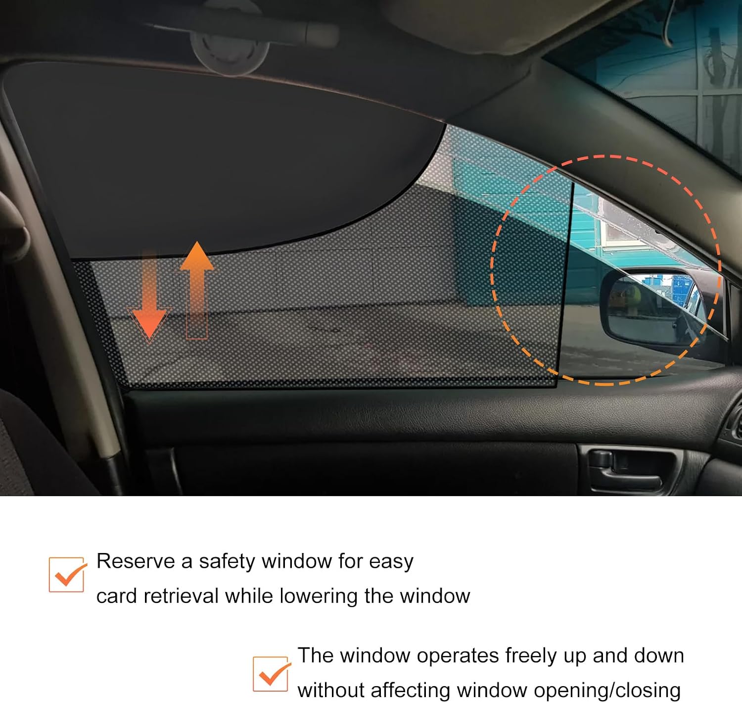 2 PCS Car Window Shades, Magnetic Double Layer Auto Front Side Window Cover with Half Shade, Breathable Mesh Vehicle Windows Sunshades Heat Blocker for Driver Passenger