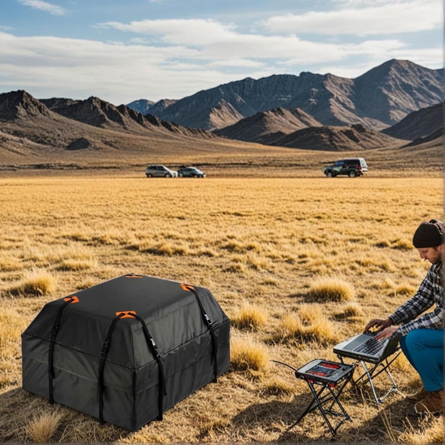 Sturdy Roof Cargo Bag with Wide Reinforced Straps for Stable and Safe Driving Not Rack Car Luggage Bag