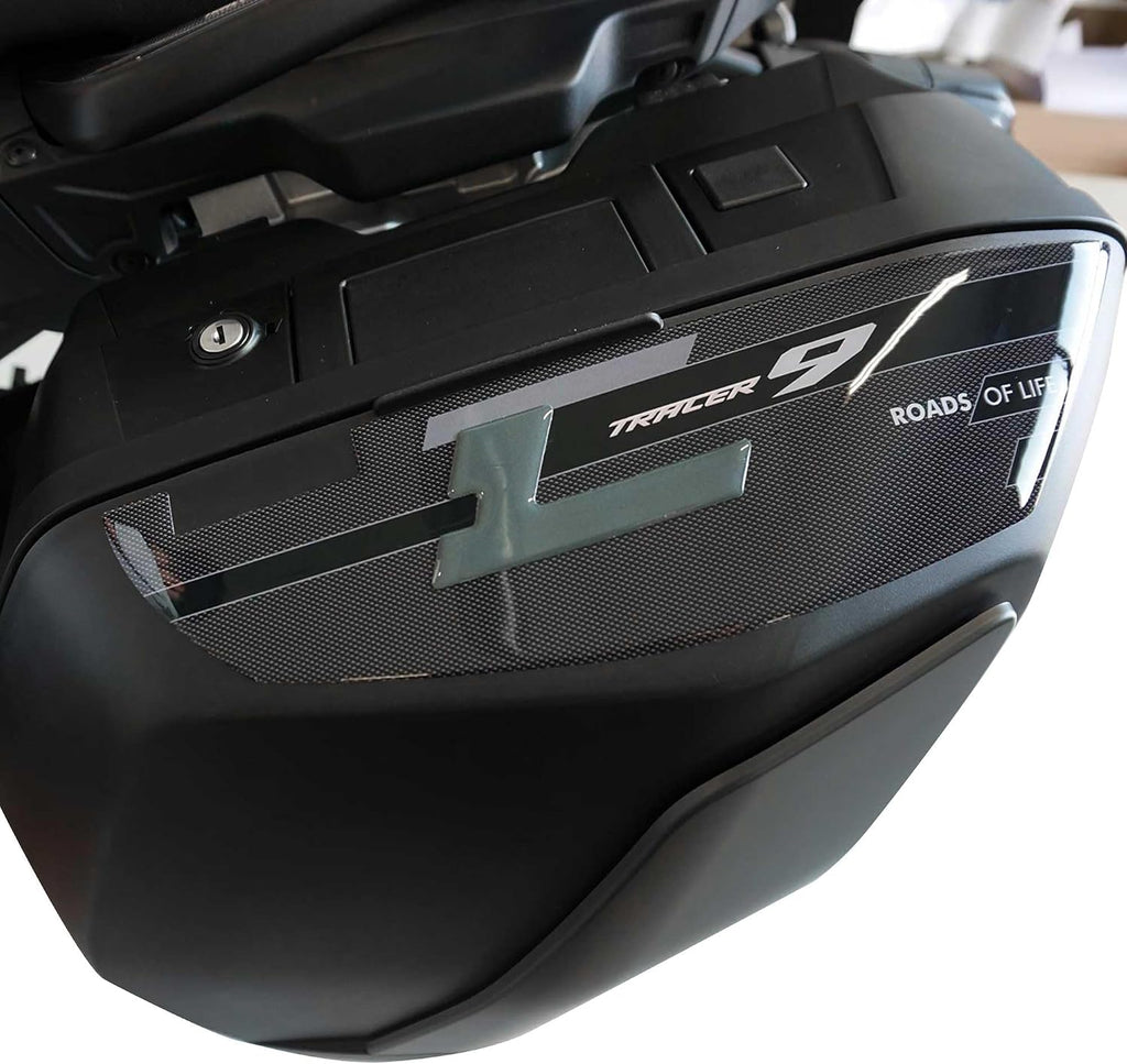 labelbike - 3D Stickers Motorcycle Side Bags Protection and Decoration in Resin Compatible with Yamaha Tracer 9 2021-2026 Color Gray Black Carbon