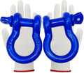 Trailer Shackles 3/4 Bow Shackle Rugged Steel Forged 28.5 Ton (57,000 lbs) Max Break Strength Off Road Shackles Blue Powder Coated Heavyduty Shackles 3 Year Guarantee with Safety Gloves (Pack of 2)