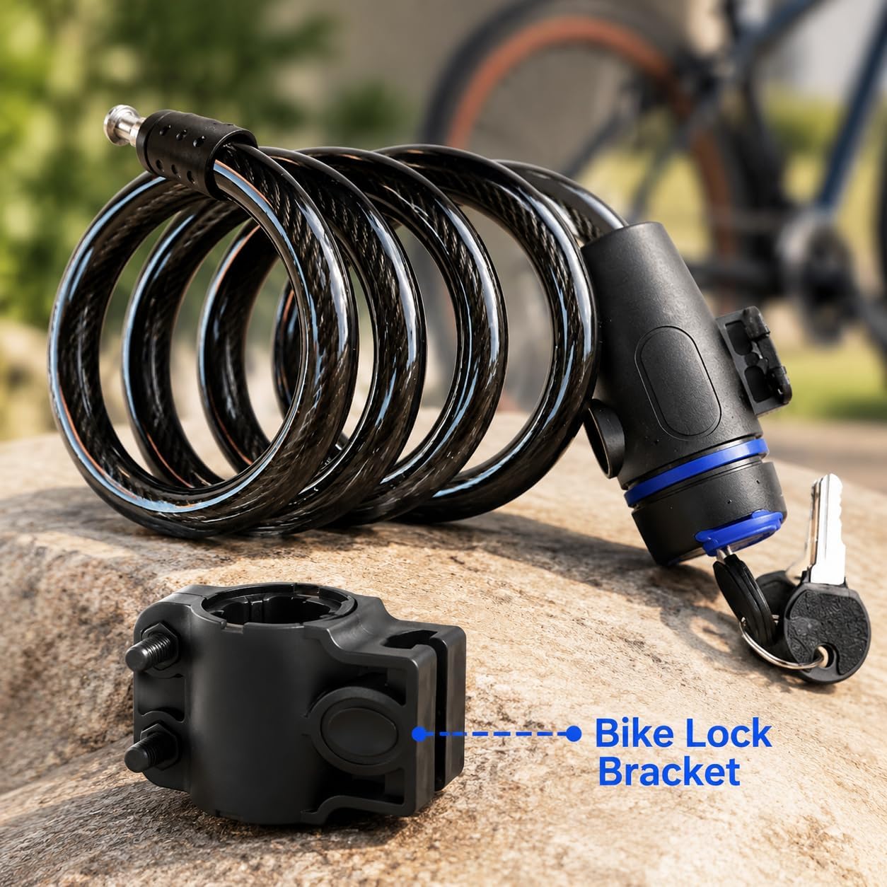Motorcycle Chain Lock with Mounting Bracket, Reinforced Iron Padlock Chain, Includes 2 Keys, Security Chain Lock for Motorcycle, Bicycle, Scooter, Gate and Outdoor Use