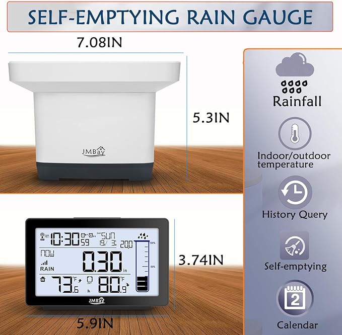 Wireless Rain Gauge Outdoor, Digital Rain Gauge Outdoors Best Rated - Image 7