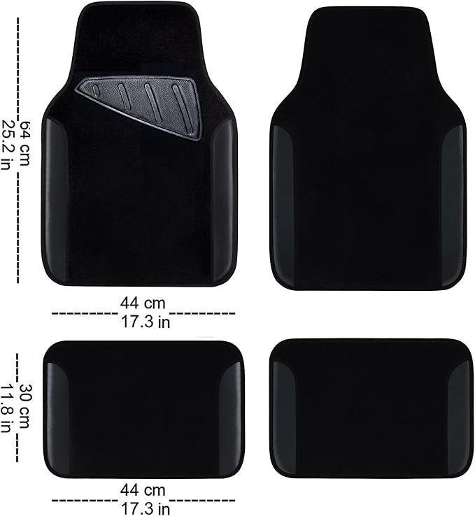 CAR PASS Waterproof Universal Fit Car Floor Mats, Faux Leather Car Carpet Mats - Image 2
