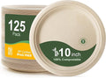 WELLIFE 100% Compostable Paper Plates 10 Inch, Biodegradable Bagasse, by WELLIFE