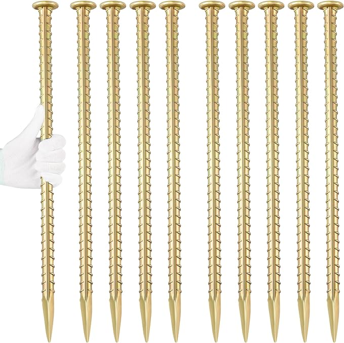 16 Inch Rebar Stakes 1/2 Inch Diameter Galvanized Steel Ground Anchors Heavy by Besitu