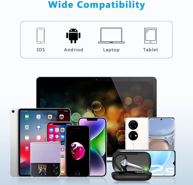 Bluetooth Headset, Wireless Bluetooth Earpiece - Image 7