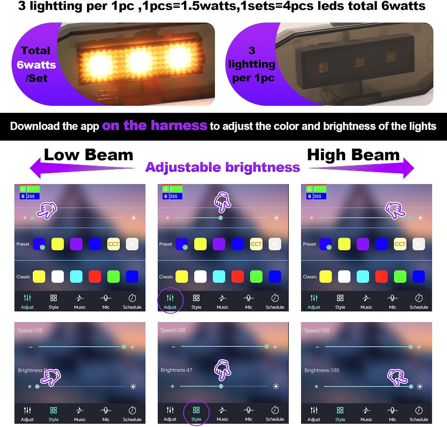 RGB Led Grille Lights for Toyota Tacoma Raptor Grills Light 2020-2023 | 4 in 1,smorked ,Oem Grille rgb lights for TRD Off Road Sport tacoma upgraded front bumper mesh mask cover