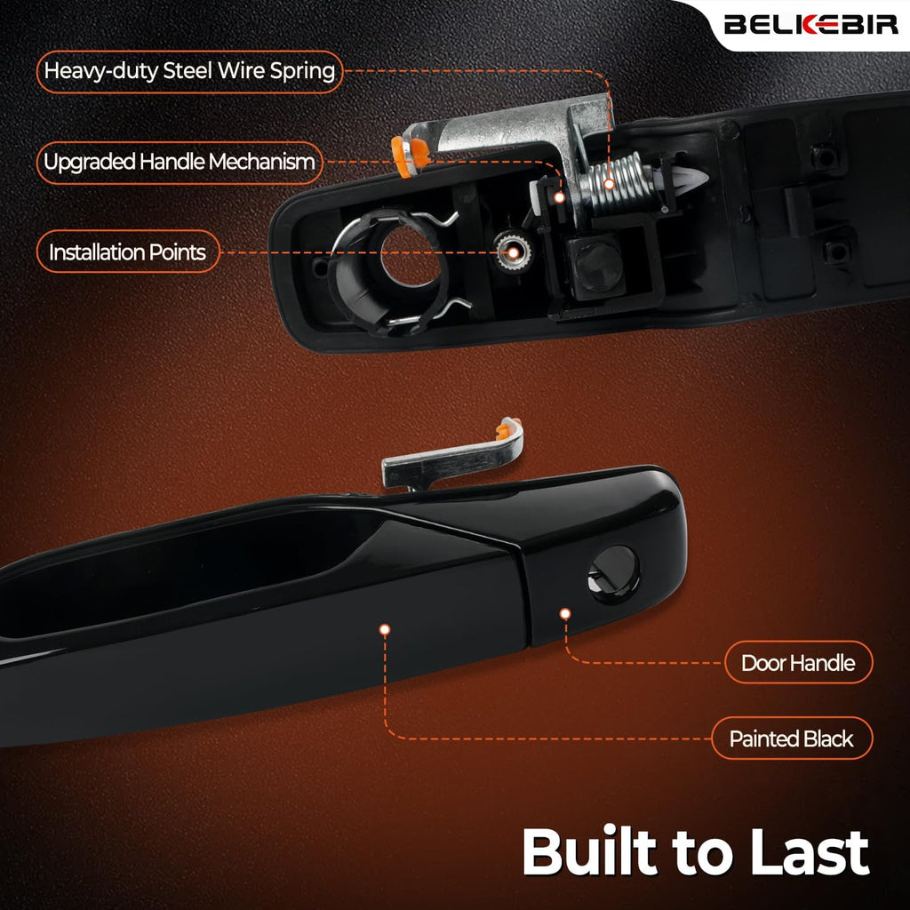 Black Exterior Door Handle Front Left Driver Side Compatible with 2007-2014 Chevy Silverado Suburban Avalanche Tahoe, GMC Sierra Yukon, Cadillac Escalade Replaces 15915149, 20828258, 22738721