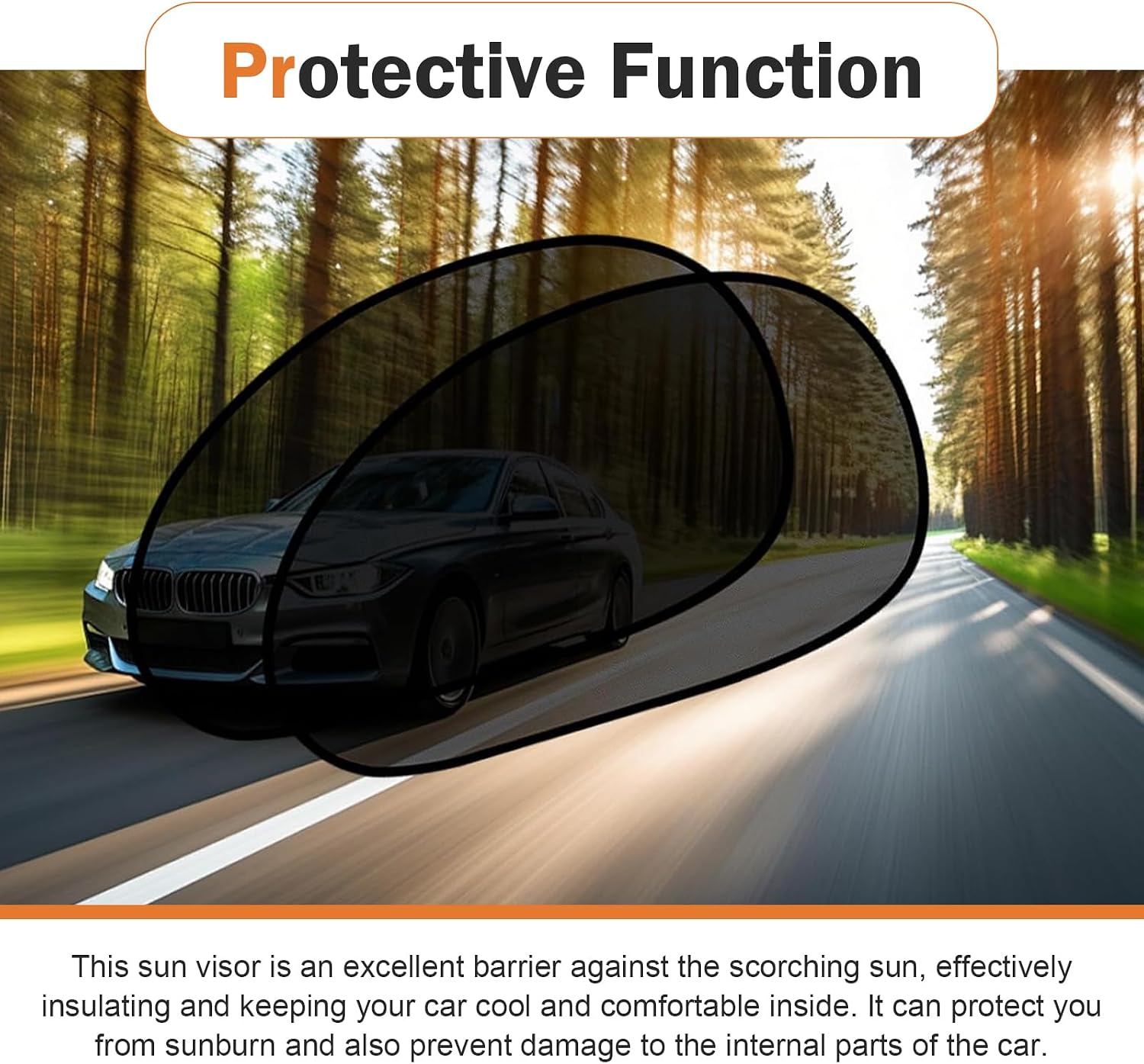 2 PCS Car Window Shades for Side Windows, 25.6 x 15In Mesh Car Sun Shade Baby, One-way Vision Automotive Privacy Curtains, Universal Vehicles Light-blocking Accessories (Black)
