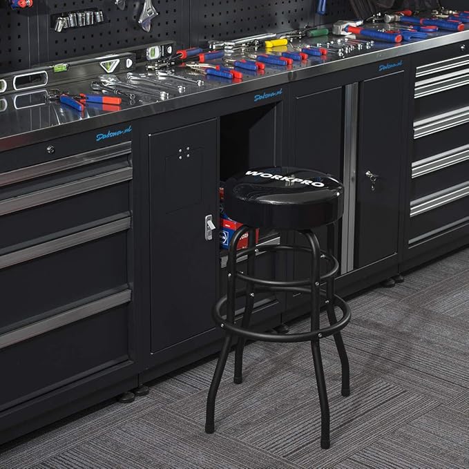 WORKPRO W112003 Garage Shop Stool, Heavy-Duty Steel Construction Garage Stool - Image 2