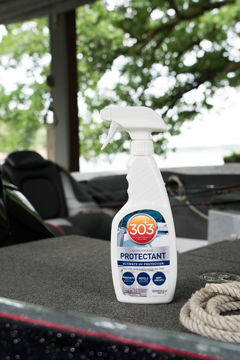 303 Marine Aerospace Protectant for Boat Vinyl, 16 oz | Provides UV protection for marine vinyl and surfaces while helping prevent fading, cracking, and staining.