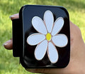 Trailer Hitch Cover Plug Insert (Fits 2" Receivers, White Chamomile Flower)