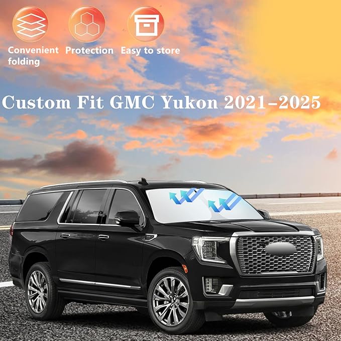 Windshield Sun Shade for GMC Yukon 2021-2025 4-Layer Front Window Shade Custom - Image 6